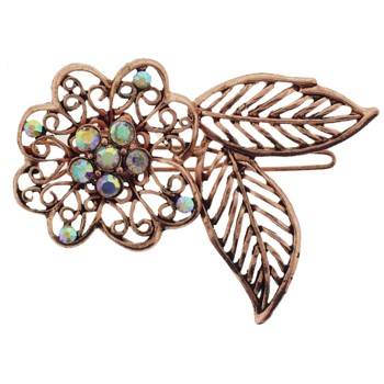 Karina - Bronze Flower Jean Wire Barrette (1)