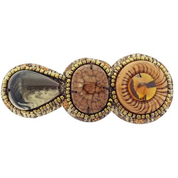 Karina - Large Earth Stone Barrette  (1)