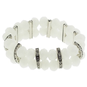 Karina - Stone & Crystal Pony/Cuff - White