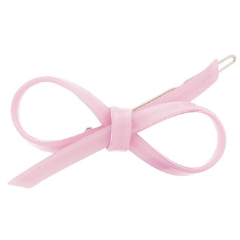 Karina - Acrylic Bow Jean Wire Barrette - Pink (1)