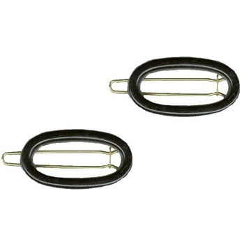 Karina - Mini Circle Barrettes - Black