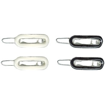 Karina - Mini Oval Barrettes - White and Black