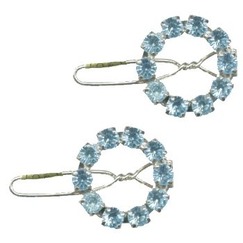 Karina - Circle Barrette - Blue (2) - All Sales Final