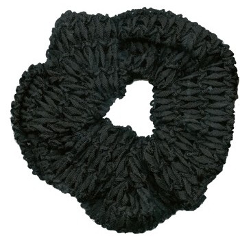 Karina - Crochet Scrunchie - Black - All Sales Final.