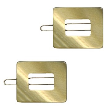 Karina - Square Barrettes - Gold (2)