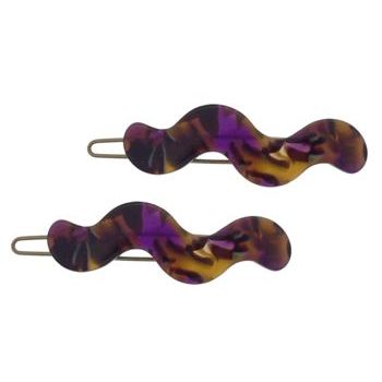 Karina - Wavy Barrettes - Purple Mix