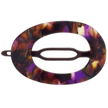 Karina - Oval Barrette with Plastic Closure - Purple Mix