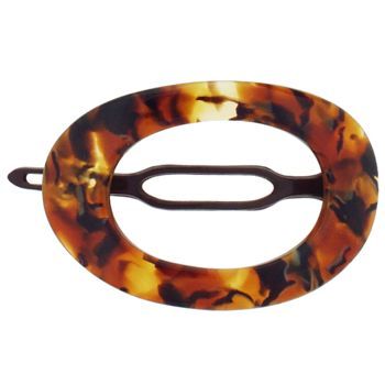 Karina - Oval Barrette with Plastic Closure - Yellow Mix