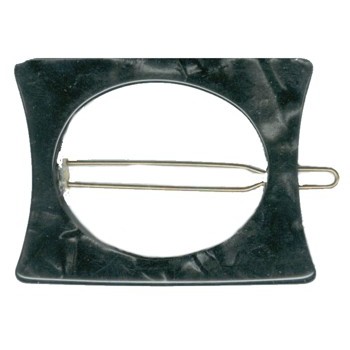 Karina - Square Barrettes - Marble Black