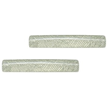 Karina - Set of Two Patterned Barrettes - White/Silver