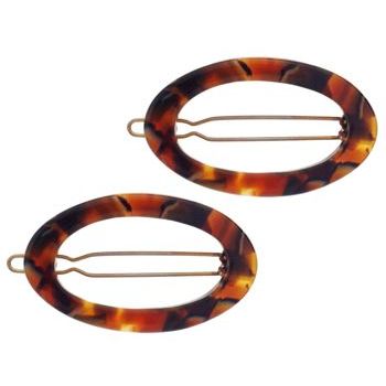 Karina - Oval Thin Barrettes - Yellow Mix