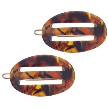 Karina - Oval Cut-Out Barrettes - Yellow Mix