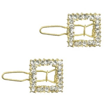 Karina - Gold Crystal Barrettes- Square (2)