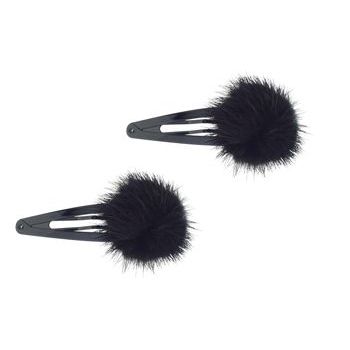 Karina - Fur Sleeper Clips - Black