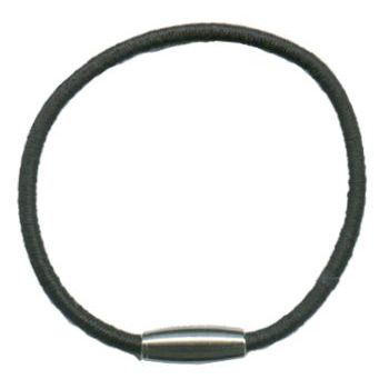 Karina - Thin Silver Barrel Elastic - Black