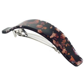 Karina - Large Curved Barrette - Black w/Metallic Accents (1)