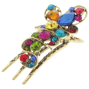 Medusa's Heirlooms - Multi-Colored Crystal Swirl Jaw Clip
