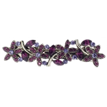 Karen Marie - Majestic Floral Inspired Barrette - Violet & Amethyst (1)