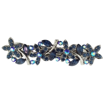 Karen Marie - Majestic Floral Inspired Barrette - Blue Sapphire