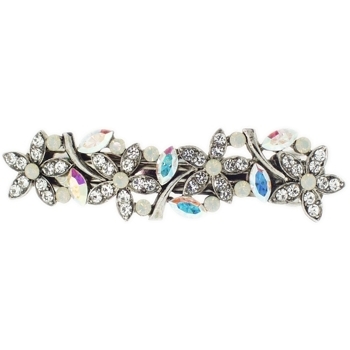 Karen Marie - Majestic Floral Inspired Barrette - White w/Moonstones (1)