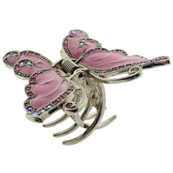 Karen Marie - Enamel Swirl Butterfly Jaw Clip - Light Rose (1)