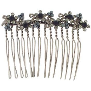 Karen Marie - Crystal Flower Vine Comb - Smoke (1)