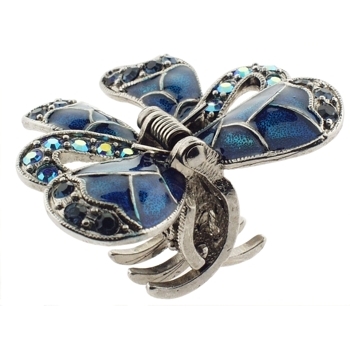 Karen Marie - Swarovski Crystal Bow Claw Clip - Sapphire Blue (1)