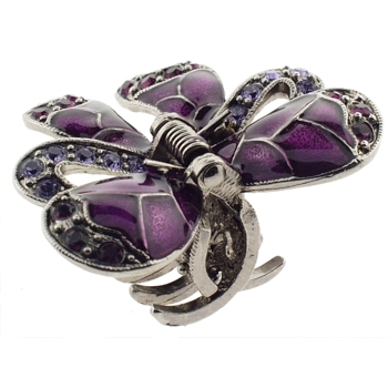 Karen Marie - Swarovski Crystal Bow Claw Clip - Plum (1)