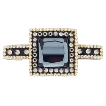 Karen Marie - Colossal Diamond Buckle Barrette - Smoke (1)