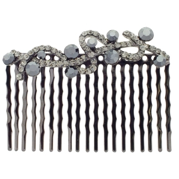 Karen Marie - Dancing Ribbon Jeweled Comb - Smoke (1)