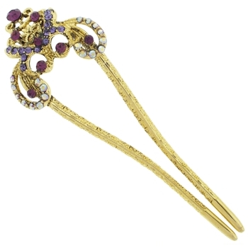 Karen Marie - Antique Royal Chignon Pin - Amethyst & Lavender (1)