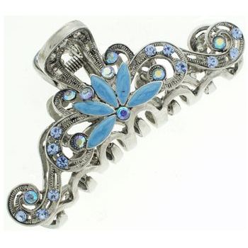 Karen Marie - Swirl Crystal & Enamel Jaw - Blue Berry (1)