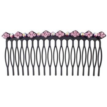 Karen Marie - Crystal Cluster Long Comb - Rose (1)