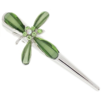 Karen Marie - Enamel Glass Butterfly Jaw Clip - Lime Green (1)