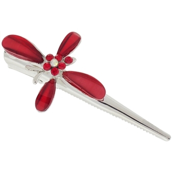 Karen Marie - Enamel Glass Butterfly Jaw Clip - Cherry Red (1)