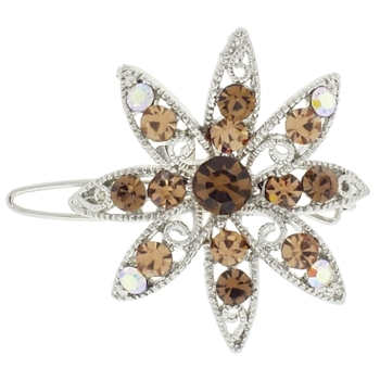 Karen Marie - Small Northern Star Crystal Barrette - Topaz (1)