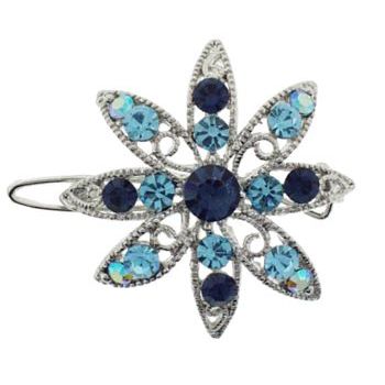 Karen Marie - Small Northern Star Crystal Barrette - Blue (1)