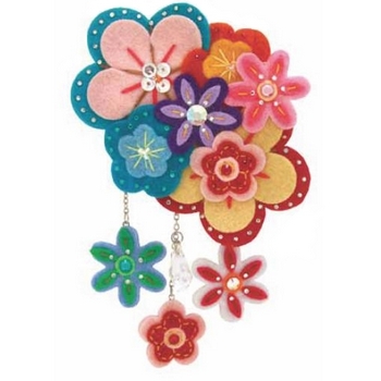 Tarina Tarantino - Kyoto Carnival - Kanzashi - Swarovski Crystal and Felt Multi-Flowering Hairclip