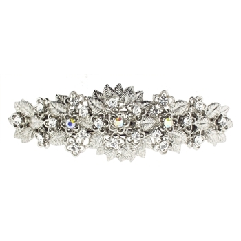 Karen Marie - Swarovski Crystal Encrusted Antique Barrette - White (1)