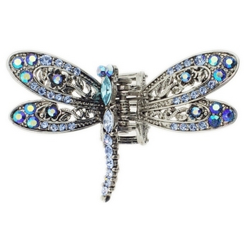 Karen Marie - Dragonfly Crystal Jaw - Sapphire & Aqua Blue Hue (1)