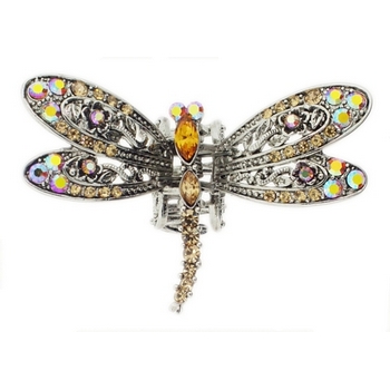 Karen Marie - Dragonfly Crystal Jaw - Light & Dark Amber Hue (1)