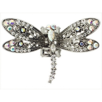 Karen Marie - Dragonfly Crystal Jaw - White Diamond & White AB Hue (1)