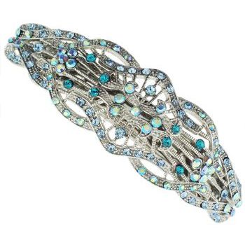 Karen Marie - Filigree Barrette - Aqua & Sapphire (1)