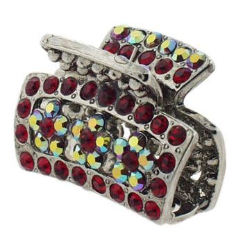 Karen Marie - Mini Crystal Flower Jaw Clip - Ruby Red (1)