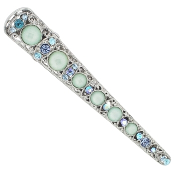 Karen Marie - Crystal & Moonstone Inspired Filigree Jaw - Blue (1)