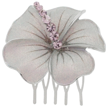 Karen Marie - Glitter Enamel Hawaiian Flower Comb - Lavender (1)