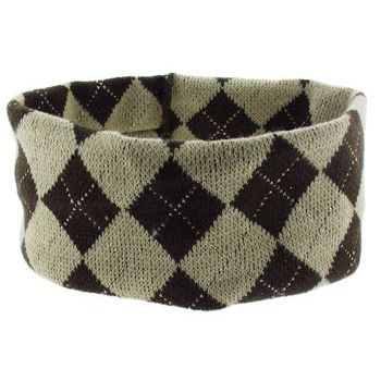 Karen Marie - Argyle Knit Bandeau - Chocolate (1)