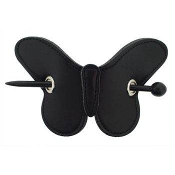 Karen Marie - Faux Leather Butterfly Slide - Black Licorice (1)