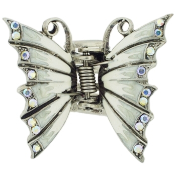 Karen Marie - Mod Shimmering Enamel Butterfly - White (1)