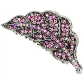 Karen Marie - Crystal Leaf Claw - Pink (1)